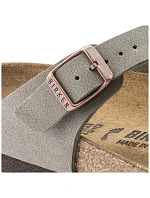 Pánské šedé žabky Birkenstock Gizeh Birko-Flor Nubuck Stone regular wide (43391) dámské Pánské šedé žabky Birkenstock Gizeh Birko-Flor Nubuck Stone regular wide (43391) dámské