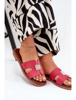 Ploché Pantofle S Výřezy A Dekorací Fuchsie Bohalis Ploché Pantofle S Výřezy A Dekorací Fuchsie Bohalis