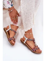 Dámské Ploché Sandály S Pletenými Pásky A Přezkami Artiker 54C1322 Multikolor