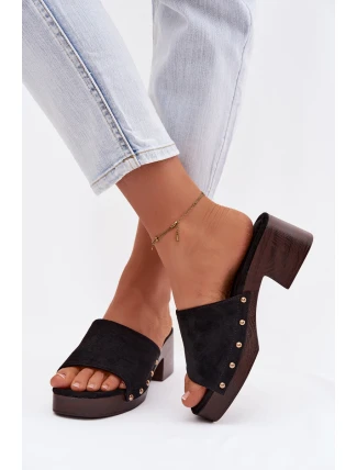 Dámské sandály na klíně s zlatými přezkami Černé Davessa