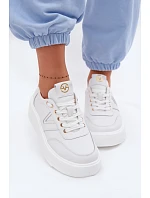 Kožené dámské tenisky na platformě Vinceza 39976 bílé