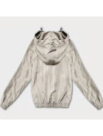 Světle béžová tenká krátká dámská bunda s podšívkou Glakate (LU98017#) Světle béžová tenká krátká dámská bunda s podšívkou Glakate (LU98017#)