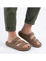 Dámské sportovní žabky na silné bazénové podrážce hnědé Big Star TT274A041