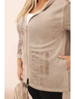 Dámská mikina Plus Size s kapucí a potiskem BKLYN fango Dámská mikina Plus Size s kapucí a potiskem BKLYN fango