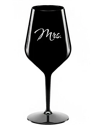 MRS. - černá nerozbitná sklenice na víno 470 ml