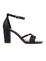 Klasické černé dámské sandály na jehlovém podpatku Klasické černé dámské sandály na jehlovém podpatku