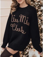 Dámský svetr MIU MIU v jedné velikosti s nopky černý FashionStreet MY2347 Dámský svetr MIU MIU v jedné velikosti s nopky černý FashionStreet MY2347