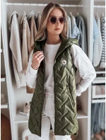 Dámská přechodná prošívaná vesta GRANDI zelená FashionStreet TY4827 Dámská přechodná prošívaná vesta GRANDI zelená FashionStreet TY4827