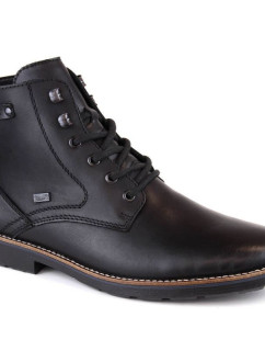 Rieker M RKR624 černé vlněné zateplené kožené nepromokavé boty