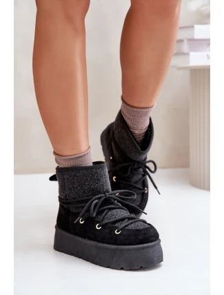 Sněhule S Šňůrkou Na Platformě Černé Mavora