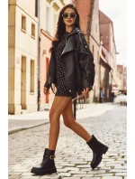 Zateplené dámské kotníkové boty se zlatým sponem Černé Elanore Zateplené dámské kotníkové boty se zlatým sponem Černé Elanore