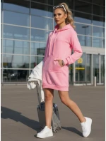 Dámská dlouhá mikina s kapucí oversize TIMMY pink FashionStreet EY1939
