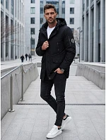 Pánská zimní bunda s odnímatelnou kapucí, černá, FashionStreet TX5105