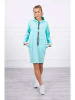 Mátové šaty s kravatou Mátové šaty s kravatou