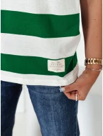 Dámské pruhované tričko ALMIN zelené FashionStreet RY2560