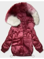 Krátká oversize bunda ve vínové bordó barvě (H-1109-25) Krátká oversize bunda ve vínové bordó barvě (H-1109-25)