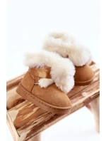 Dětské mládežnické teplé sněhule Hnědá a bílá Roofy Dětské mládežnické teplé sněhule Hnědá a bílá Roofy