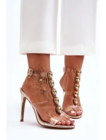 Vysoké Sandály Přezky D&A MR-16 Zlaté Vysoké Sandály Přezky D&A MR-16 Zlaté