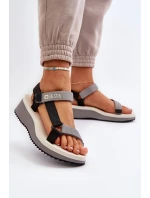 Dámské sandály na platformě a klíně Big Star NN274A054 šedé Dámské sandály na platformě a klíně Big Star NN274A054 šedé