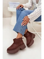 Dámské nízké zateplené sněhule Mavelle s kožíškem – hnědé Dámské nízké zateplené sněhule Mavelle s kožíškem – hnědé