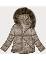 Dámská bunda bomber béžová S'west (B8190-12)