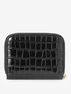 Dámská peněženka z přírodní kůže s zvířecím vzorem Malá Nobo NPUR-LR0020-C020 Černá