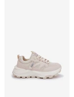 Sportovní boty sneakers dámské na silné podrážce béžové Prononice