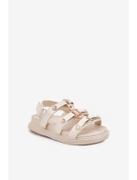 Dětské Sandály Se Zlatým Detalem Béžové Lunessa