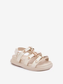 Dětské Sandály Se Zlatým Detalem Béžové Lunessa