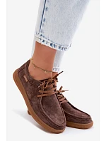 Polobotky z přírodního semiše Vinceza 95391 Hnědé