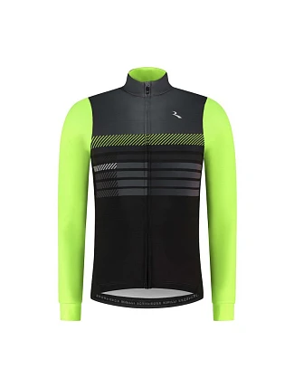 Tričko Rogelli s dlouhým rukávem STRYDE, černé s fluorescenčními prvky, velikost 2XL Tričko Rogelli s dlouhým rukávem STRYDE, černé s fluorescenčními prvky, velikost 2XL