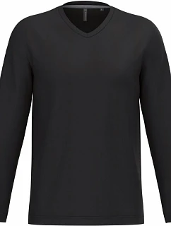 Kariban K 358 Pánské tričko do V s dl. rukávem 20.K358 black