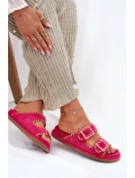 Dámské Pantofle S Přezkami A Dekorativním Obšitím Fuchsie Visley Dámské Pantofle S Přezkami A Dekorativním Obšitím Fuchsie Visley