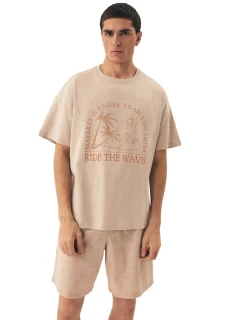 Pánské pyžamo 42604 Sand - HENDERSON