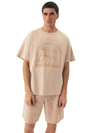 Pánské pyžamo 42604 Sand - HENDERSON