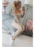 Sada s dvojitými pruhy béžová+černá