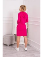 Šaty s kapucí a kapsami fuchsiové barvy Šaty s kapucí a kapsami fuchsiové barvy