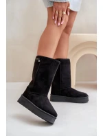 Vysoké Sněhule Na Platformě Big Star OO274895 Černé Vysoké Sněhule Na Platformě Big Star OO274895 Černé