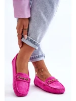 Dámské klasické semišové mokasíny růžové Corinell