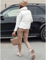 Dámská přechodná krátká prošívaná oboustranná vesta LEOVELLA bílá FashionStreet TY4647