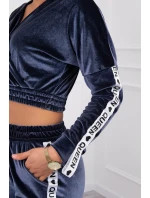 Velurová souprava s nápisem Queen graphite Velurová souprava s nápisem Queen graphite