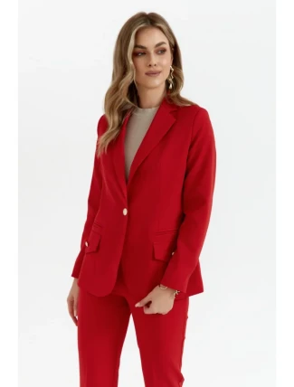 K141 Sako s dvojitými kapsami s klopou - červené K141 Sako s dvojitými kapsami s klopou - červené