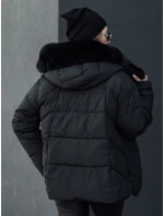 LUNAVI dámská zimní bunda prošívaná s kožešinou černá FashionStreet TY4667