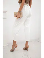 Kalhoty Summer Punto se zapínáním na nohavice ecru