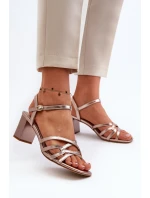 Dámské sandály na podpatku Sergio Leone SK065 Zlaté