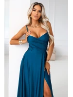 Dámské šaty 646-2 Petrolejová - Numoco Dámské šaty 646-2 Petrolejová - Numoco