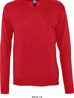 SOL'S Galaxy Men Pánský svetr s výstřihem do V 25.9500 red
