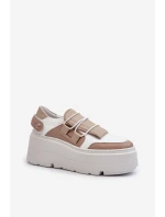 Zazoo 1833 Dámské Kožené Tenisky na Masivní Podrážce Bílé Zazoo 1833 Dámské Kožené Tenisky na Masivní Podrážce Bílé