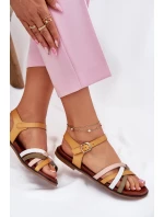 Dámské sandály s proplétajícími se pásky SK090H žluté Sergio Leone Dámské sandály s proplétajícími se pásky SK090H žluté Sergio Leone