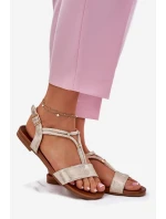 Dámské Plné Sandály S Pásky S.Barski KV51-120 Zlaté